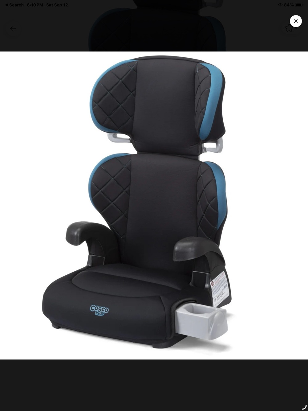 Cosco Kids High-Back Booster Car Seat in Black and Blue